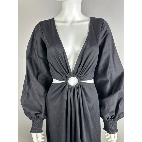 Anthropologie Geisha Designs Karolina Embroidered Cut-Out Maxi Dress Sz 16 $248 - Picture 4 of 8